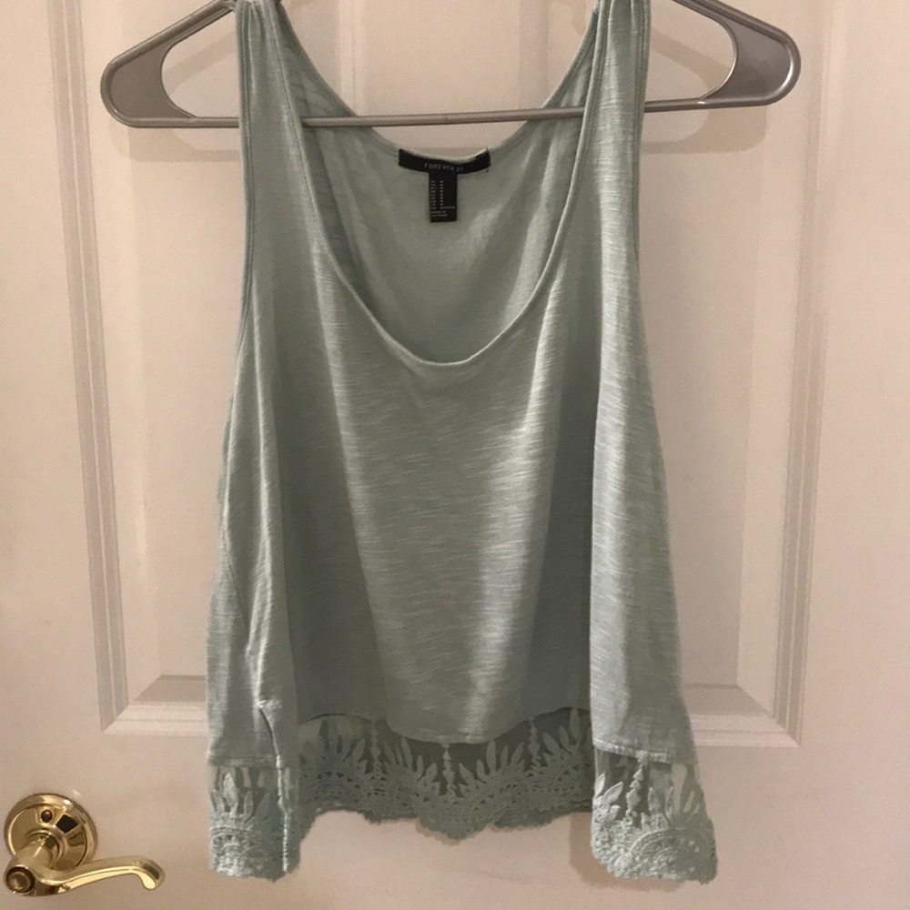 PALE GREEN FOREVER 21 CROP TOP